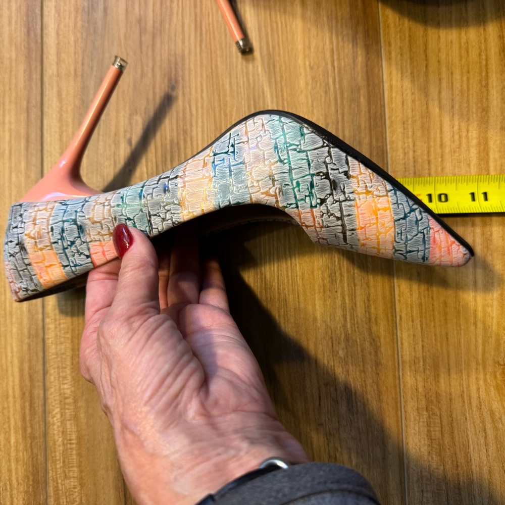 Multicolor Patchwork Women's Heels - image 4